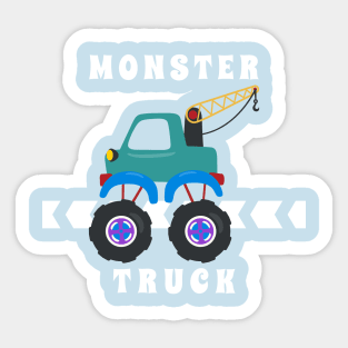 Vector illustration of monster truck with cartoon style Sticker